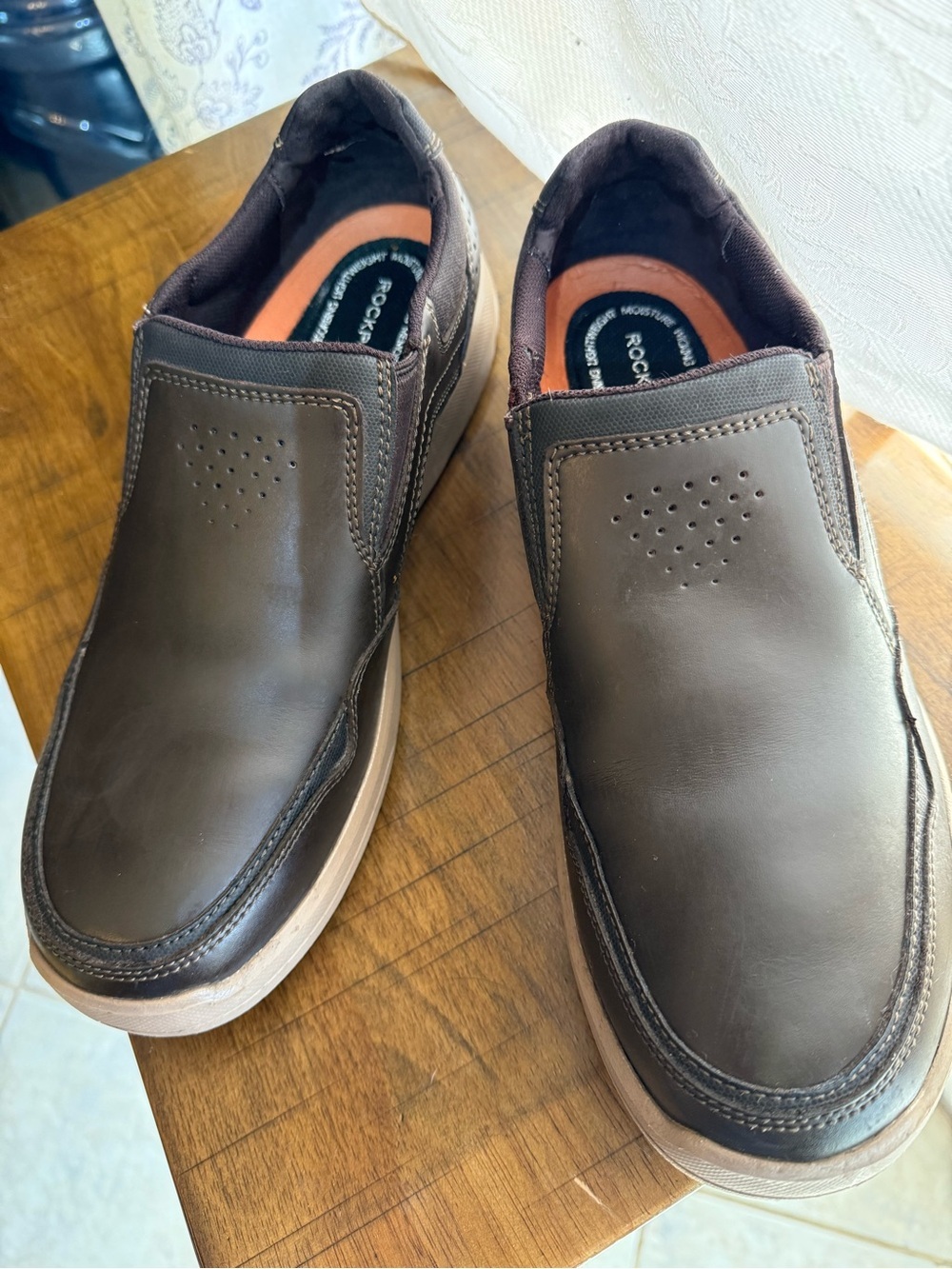 Rockport CH3716 Leather Slip-On Loafers Men’s 10 truTECH Memory Foam - Picture 3 of 9